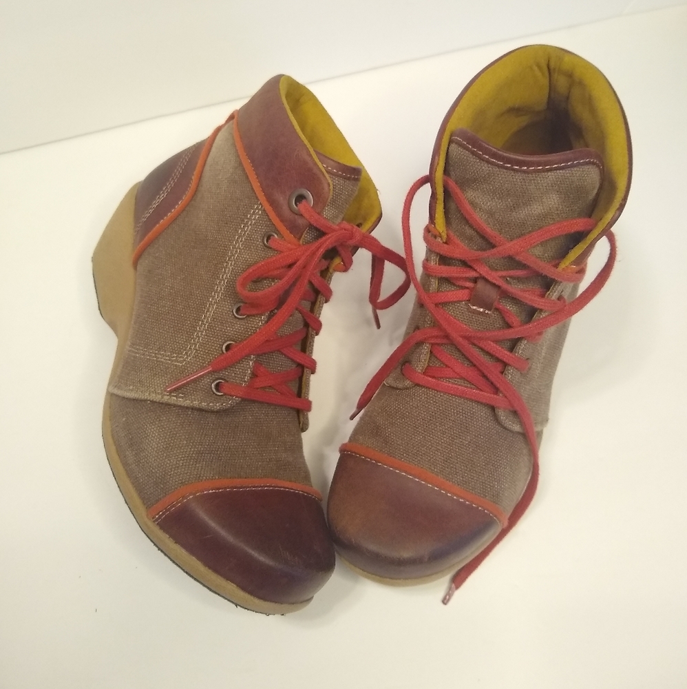 Rocky 4Eur Sole brown & red lace up ankle hiking boots